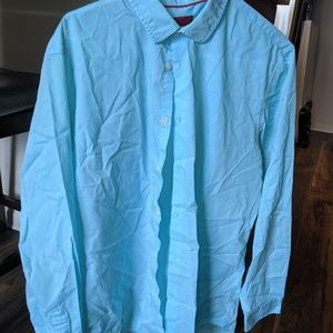 Bahama blue button front dress shirt.